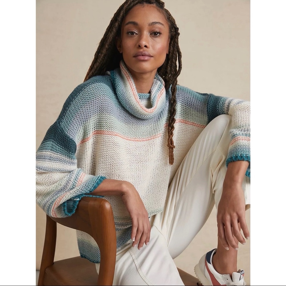 Anthropologie ombré pullover cowl neck sweater